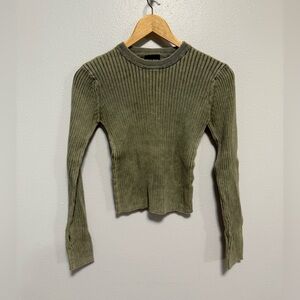 Miou Muse Ribbed Long Sleeve Shirt - Size Large